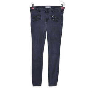 Madewell Skinny Skinny Moto Jeans Size 4 Front Zip Pockets B0598 28X28